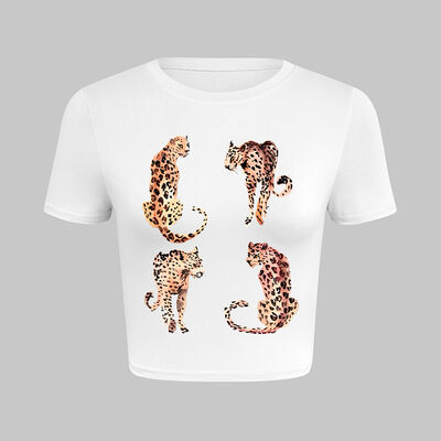 Personalized Animal Print  Women T Shirts  Summer Short Sleeve Womens Shirt