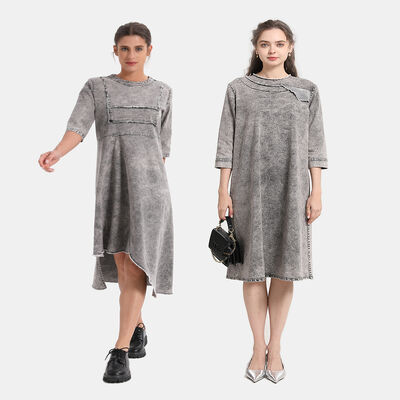 Washed Women Denim Dress Girls Family Matching Summer Business Casual Women