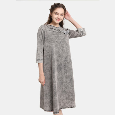 Washed Women Denim Dress Girls Family Matching Summer Business Casual Women