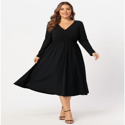 Breathable Polyester Cotton Women'S Dress Dry Cleaning Plus Size Comfort