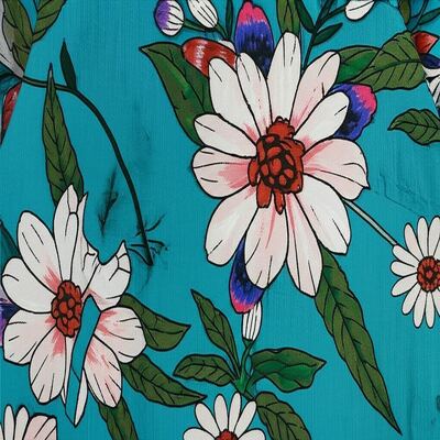 Floral Printing Women T Shirts  Machine Washable 180cm Short Sleeve Black Shirt Womens