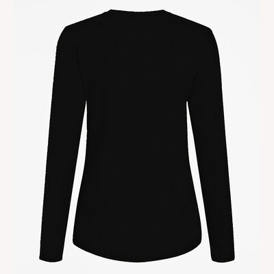 CEM ODM Women Tops Round Neck Black Dark Gray Long Sleeve Top