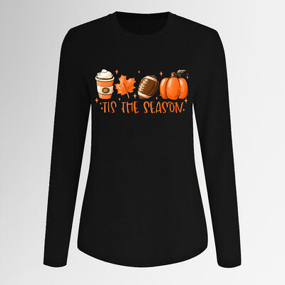 CEM ODM Women Tops Round Neck Black Dark Gray Long Sleeve Top