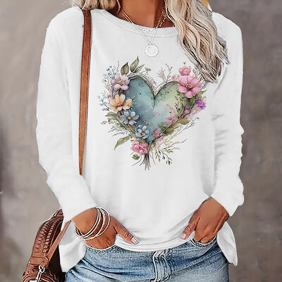 Customizable Color Women Tops Brand Logo Print White Long Sleeve Shirt
