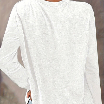 Customizable Color Women Tops Brand Logo Print White Long Sleeve Shirt