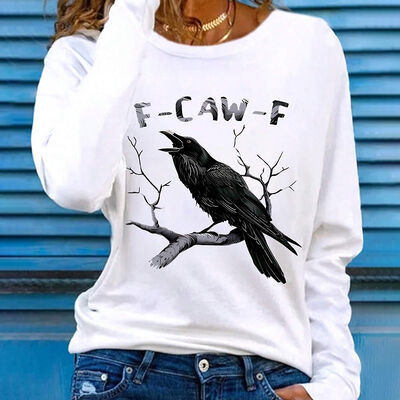 White Base Women Tops Knitting Cotton Long Sleeve Top ODM For Regular Comfort