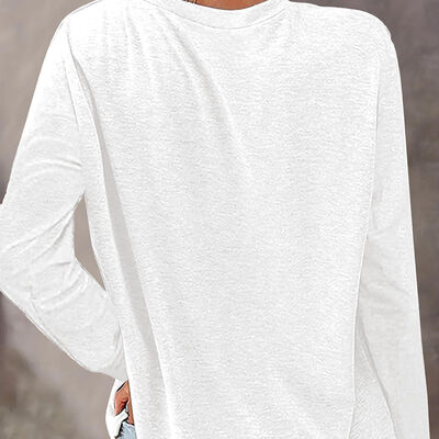 White Base Women Tops Knitting Cotton Long Sleeve Top ODM For Regular Comfort