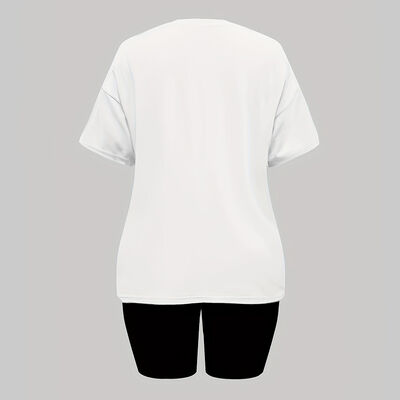 Heart Pattern Women Two Piece Outfits ODM OEM Short Sleeve Co Ord