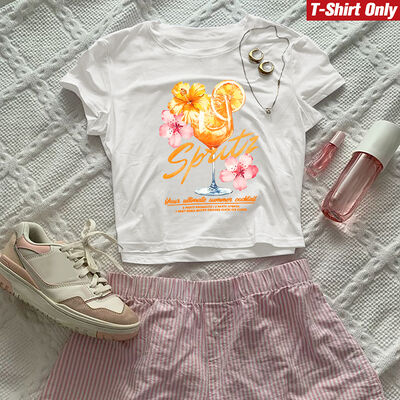 Casual Style Solid Pattern No Pocket T-Shirt for Women with Round Neckline and Short Sleeves