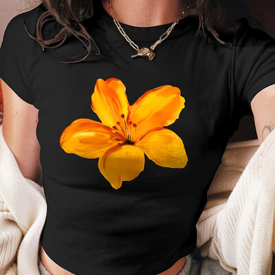 Black Short Sleeve T-Shirt with Straight Hemline for Everyday Wear