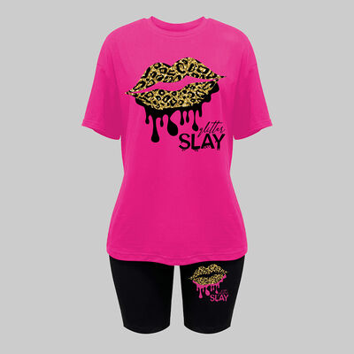 Washable Stylish Women Two Piece Outfits Short Sleeved Co Ord Outfits