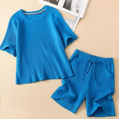 Outdoor Events Women Two Piece Outfits Round Neck Beach Trips Summer Co Ord