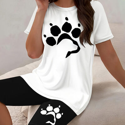 Pullover Closure Women Two Piece Outfits Yellow White  Matching Set Outfits