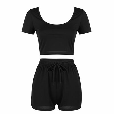 69cm 70cm 2 Piece Sets Women Short Bottom Coord Set Women Casual