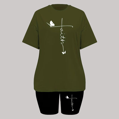 Solid Women Two Piece Outfits Short Machine Washable Casual Two Piece Set