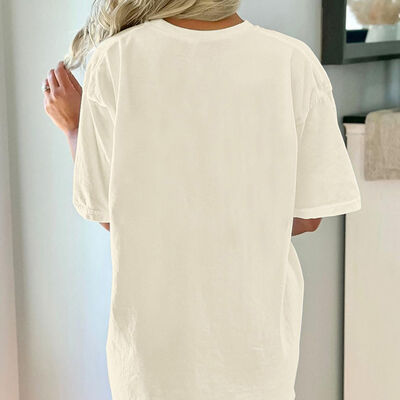 Stylish White Cotton Shirt Women Casual XXL Size   Black Round Neck T Shirt