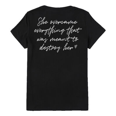 Unisex Cotton T-shirt with Letter Print and Reverse Print Design for Casual Streetwear