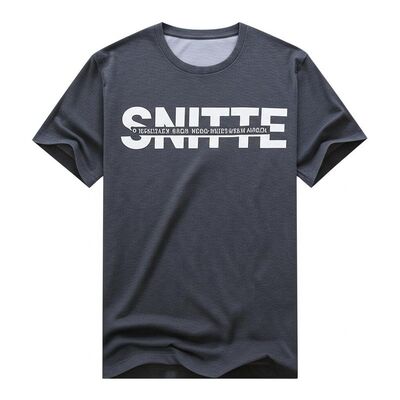 Unisex Cotton T-shirt with Letter Print and Reverse Print Design for Casual Streetwear