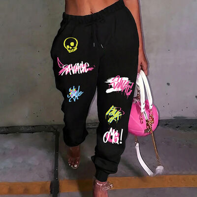 Unisex 101.5cm 102.5cm Women Bottoms Personalized Print Cotton Thermal Long Pants