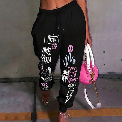 Knitted  Women Pants Flat Front  Casual Wear Wide Leg Sweatpants Womens