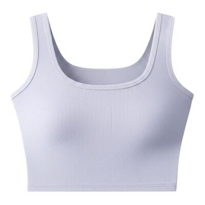 Outdoor Sport Women Tank Tops 165cm Square Neck Ribbed Tank Tops For Women