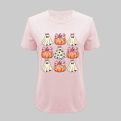 Custom Cotton Blend Screen Printing Logo Women Short Sleeve T Shirt