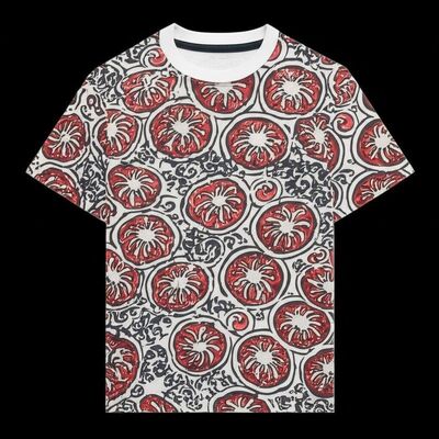 Soft and Durable Large Size Cotton T-shirt with Retro Pattern for Everyday Wear
