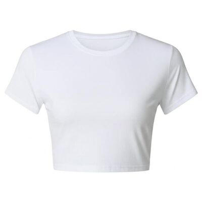 Custom Wholesale White 180 GSM Long Sleeve T-Shirt and Crop Top Tee for Unisex Wear