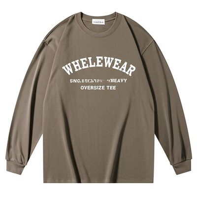 Women's Wholesale Streetwear Vintage Heavyweight Long Sleeve T-Shirt Oversize Cotton Casual Top
