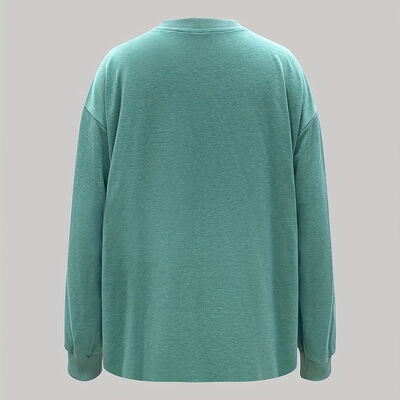 Casual Style Long Sleeve T-Shirt with Straight Hemline for Daily Wear in Fall/Winter Season