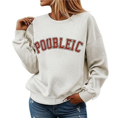 Black Digital Printing Women Tops Fall Winter Custom Letter Print  Womens Zip Up Sweater