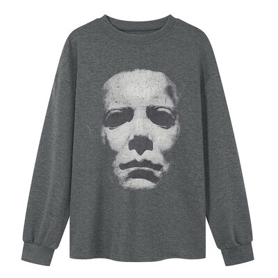 Embroidery Oversized  Women Tops Pullover Custom Logo Crew Neck Hoodies Sweatshirt