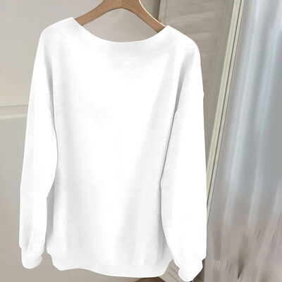 Ribbed Pullover Top-Notch Street Style V-Neck Hoodie Fleece Sweatshirt for Winter